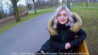 Pretty sweet sixteen consume beauty jizz for money - extreme outside oral sex by Eva Elfie