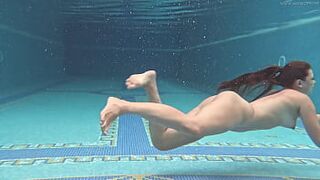 Sazan Cheharda on and underwater nude swimming