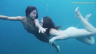 Slutty Gals on Tenerife underwater lesbians