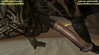 Samus Aran on a strange Alien Planet being humped by Xenomorphs hardcore 3D Animation