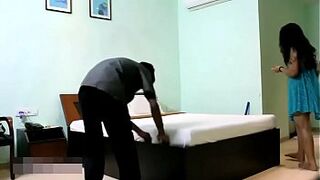 Indian Bhabhi In Blue Lingerie Teasing Young Lady Room Service Male