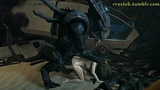 Hardcore 3D Animation Samus and Aliens Full Mouth and Vaginal