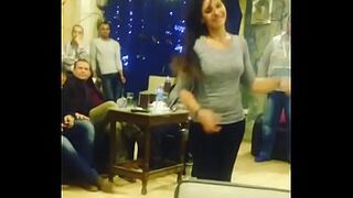 arab 18yo dancing with friends in Cafe