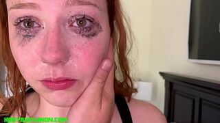 Red Hair Eighteen Years Old Arietta Adams Sloppy Face Shag & Seed in Mouth