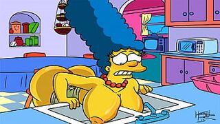 The Simpsons Hentai - Marge Horny (GIF)