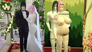 Sakura's Wedding Part four Naruto Hentai Obedient and Domesticated Woman Pregnant with her Rapists Marries in front of her Horned Husband and Sad Netorare