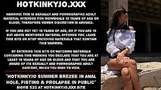 Hotkinkyjo summer brezee in asshole hole, fisting & prolapse in outdoors