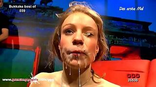 Fresh faced Meli gets face seed creamed - German Goo Chick