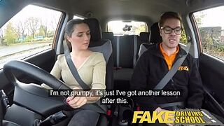 Fake Driving School small size English eighteen years old gets humped after her lesson