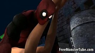 Appealing 3D yellowish cutie getting humped strong by Deadpoolleandjeany-high two
