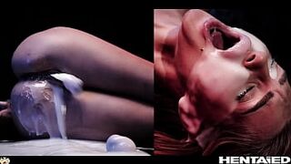 Real Life Hentai - Oviposition - Incredible Red Hair get banged and impregnated by Alien Tentacles