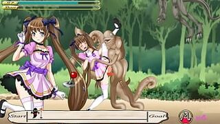Twintail Magic hentai intercourse game . Beauty Queen eighteen years old 18yo having intercourse with monsters lads