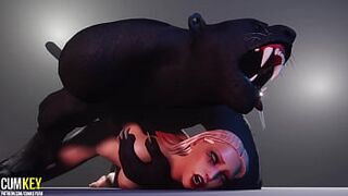 Appealing Beauty Queen Mates with Furry Monster | Giant Dick Monster | 3D Porn Wild Life