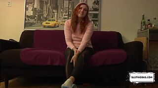 Appealing Red-Haired Gives Herself Multiple Squirting Orgasms In Casting