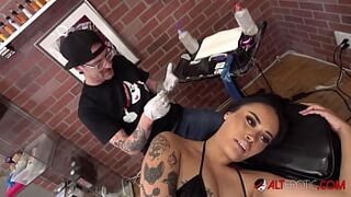 Jada Cruz gets a new face tattoo and a rough fucking
