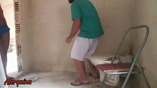 naughty matron fucks bricklayer while cuckold goes out