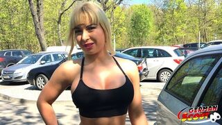 GERMAN SCOUT - FITNESS ABS 18YO TALK TO CRAZY ASSHOLE SEX ACT AT PUBLIC SPACE CASTING