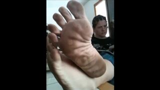 Size 10.five Adult English Soles Relaxing and Cleaning Barefoot.