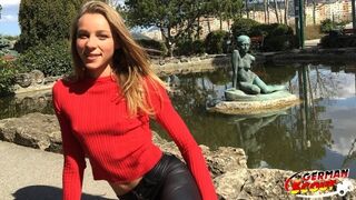 GERMAN SCOUT - THIN COLLEGE 18YO EMILY TALK TO SHAG AT STREET CASTING
