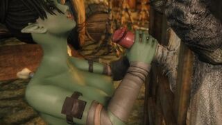 Skyrim Porn - Orc Huntress Humped by Troll Penis