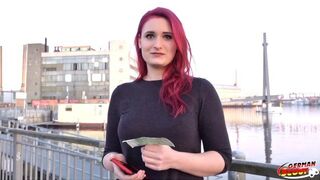 GERMAN SCOUT - Red-Haired College 18Yo Melina Talk to Screw at Street Casting
