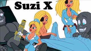 SUZY X Horny ANIMATED COMPILATION Shag Whip Fetish Big Boobs Show - Cartoon Extra Big Boobs Chesty Yellowish Intercourse