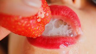 STRAWBERRIES WITH SPERM-CREAM. a Delicacy Story of Food and Jizz Fetish. CIM