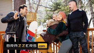 Brazzers - Big Tits Pretty Abigail Mac Screwed Rough by Tiny Hands in the Snow