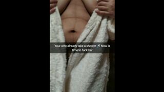 Woman after Shower Wanna Bareback Bang with her Sex Act-buddy [cuckold. Snapchat]