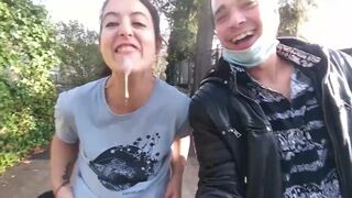 Real Dangerous Sucking Dick n Sperm in Mouth on Street almost Caught!!!!