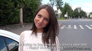 Appealing Russian girl butthole screwed POV outdoor