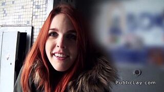 Red Hair Spanish student from public space banging