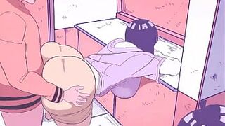 Hinata's butt pounded in the living room