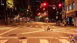 Clown gets cock pulled in middle of the street