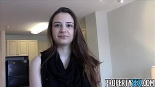 PropertySex - Childlike real estate agent with immense natural big boobs homemade sexual intercourse