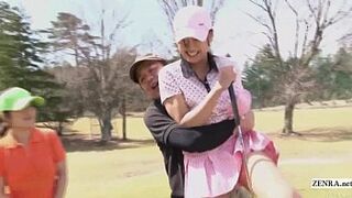 Subtitled uncensored HD Japanese golf public exposure